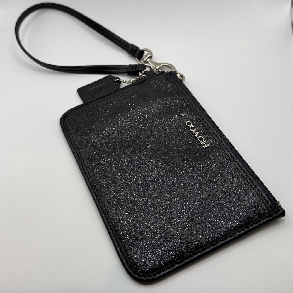 Coach Black Glitter Wristlet Clutch